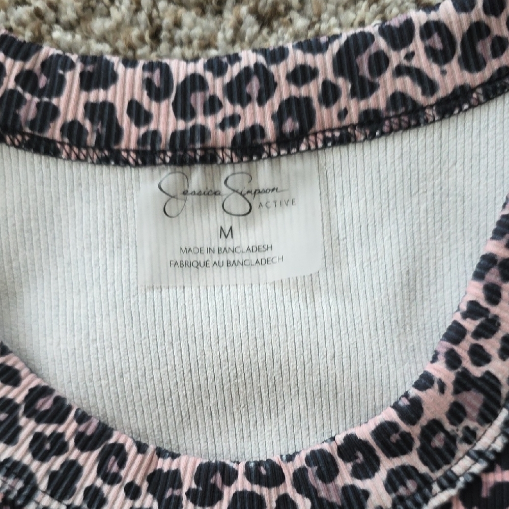 Jessica Simpson Pink and Black Animal Print Tank Top - Picture 2 of 5